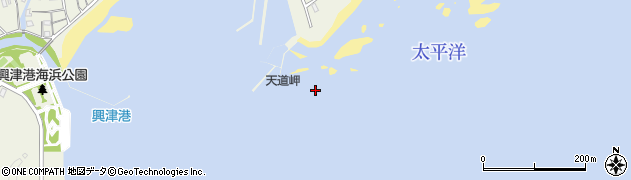 天道岬周辺の地図