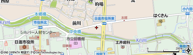愛知県日進市本郷町前川周辺の地図