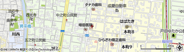 蟹江郵便局配達周辺の地図
