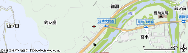 愛知県豊田市足助町（狭石）周辺の地図