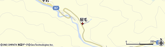 愛知県豊田市怒田沢町屋毛周辺の地図