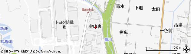 愛知県豊田市亀首町金山裏周辺の地図