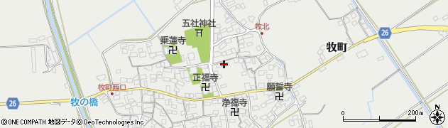 滋賀県近江八幡市牧町周辺の地図