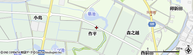 愛知県愛西市西條町（作平）周辺の地図