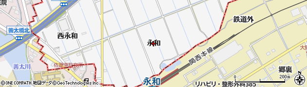 愛知県津島市鹿伏兎町（永和）周辺の地図