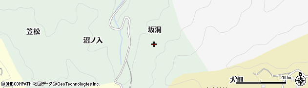 愛知県豊田市足助町（坂洞）周辺の地図