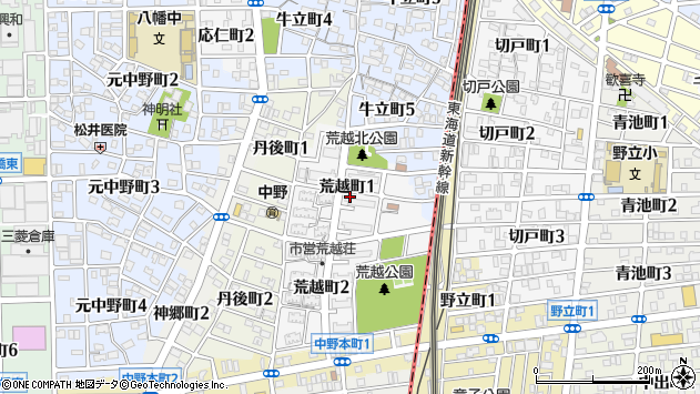 〒454-0044 愛知県名古屋市中川区荒越町の地図