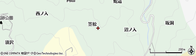 愛知県豊田市足助町笠松周辺の地図