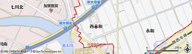 愛知県津島市鹿伏兎町（西永和）周辺の地図