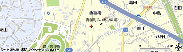 愛知県豊田市御船町（西稲場）周辺の地図