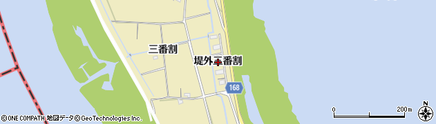 愛知県愛西市立田町（堤外三番割）周辺の地図