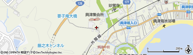 勝浦市　興津集会所周辺の地図