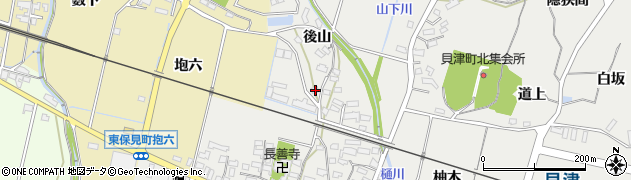愛知県豊田市貝津町後山98周辺の地図