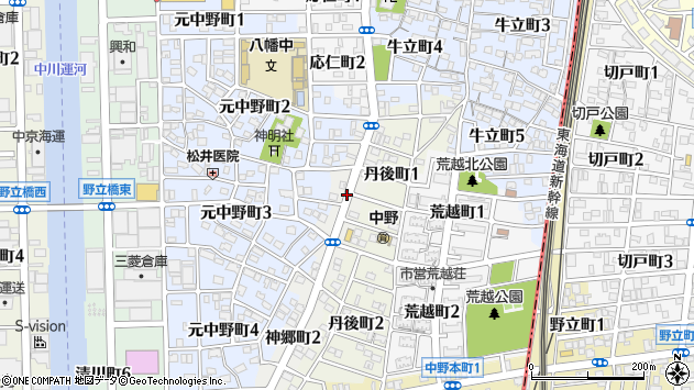 〒454-0046 愛知県名古屋市中川区神郷町の地図