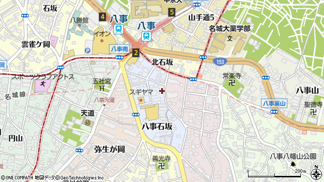 〒468-0076 愛知県名古屋市天白区八事石坂の地図