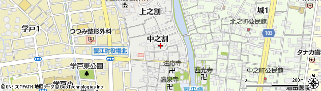 愛知県蟹江町（海部郡）蟹江新町（中之割）周辺の地図