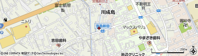 富士宮島郵便局周辺の地図