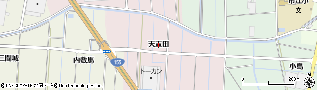 愛知県愛西市東保町（天王田）周辺の地図