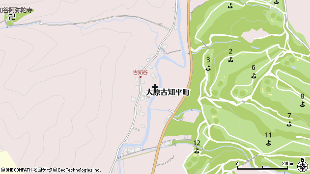 〒601-1235 京都府京都市左京区大原古知平町の地図