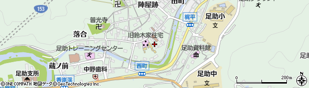 愛知県豊田市足助町本町周辺の地図