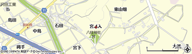 愛知県豊田市御船町宮ノ入周辺の地図