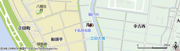 愛知県愛西市森川町井桁周辺の地図