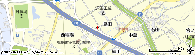 愛知県豊田市御船町（島田）周辺の地図