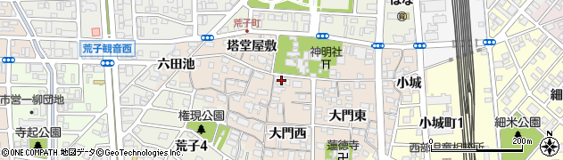 愛知県名古屋市中川区荒子町（大門西）周辺の地図