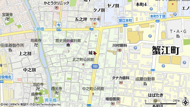 〒497-0040 愛知県海部郡蟹江町城の地図