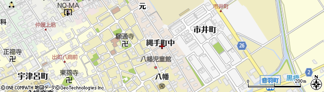 滋賀県近江八幡市縄手町（中）周辺の地図