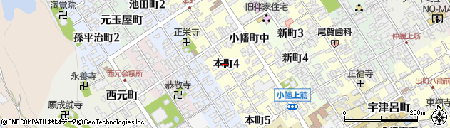 滋賀県近江八幡市本町周辺の地図