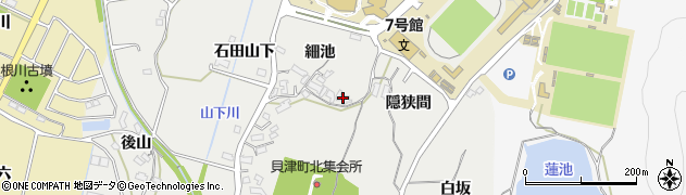 愛知県豊田市貝津町細池86周辺の地図