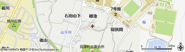 愛知県豊田市貝津町細池83周辺の地図