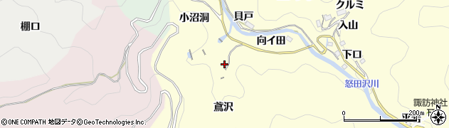 愛知県豊田市怒田沢町鳶沢周辺の地図