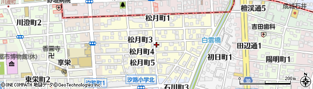 愛知県名古屋市瑞穂区松月町周辺の地図