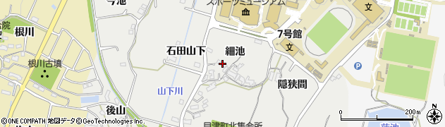 愛知県豊田市貝津町細池2周辺の地図