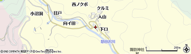 愛知県豊田市怒田沢町中切周辺の地図