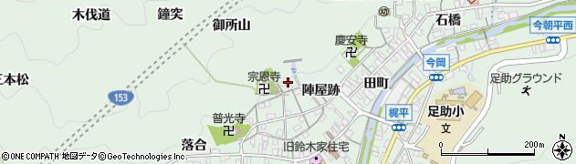 愛知県豊田市足助町後山周辺の地図
