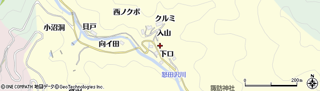 愛知県豊田市怒田沢町下口周辺の地図
