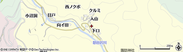 愛知県豊田市怒田沢町（下口）周辺の地図