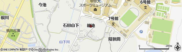 愛知県豊田市貝津町（細池）周辺の地図