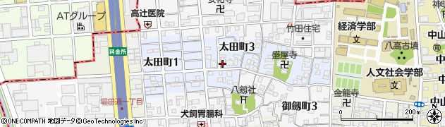 愛知県名古屋市瑞穂区太田町周辺の地図