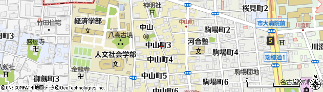 愛知県名古屋市瑞穂区中山町周辺の地図