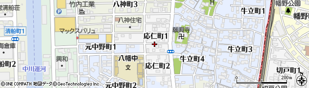 愛知県名古屋市中川区応仁町周辺の地図