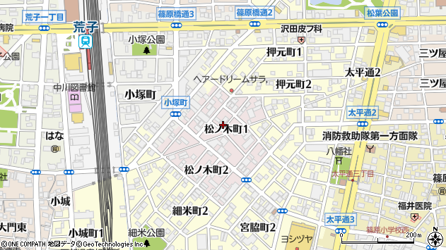 〒454-0848 愛知県名古屋市中川区松ノ木町の地図