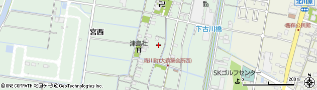 愛知県愛西市森川町周辺の地図