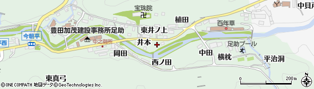 愛知県豊田市足助町門前周辺の地図