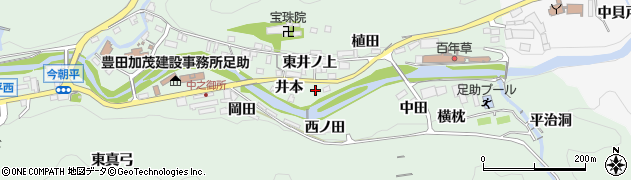 愛知県豊田市足助町（門前）周辺の地図