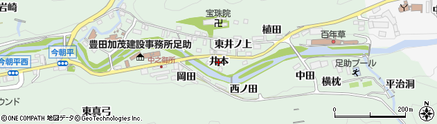 愛知県豊田市足助町（井本）周辺の地図