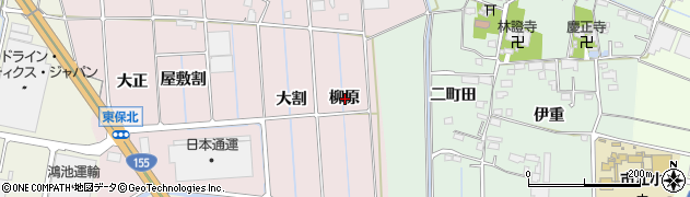 愛知県愛西市東保町柳原周辺の地図